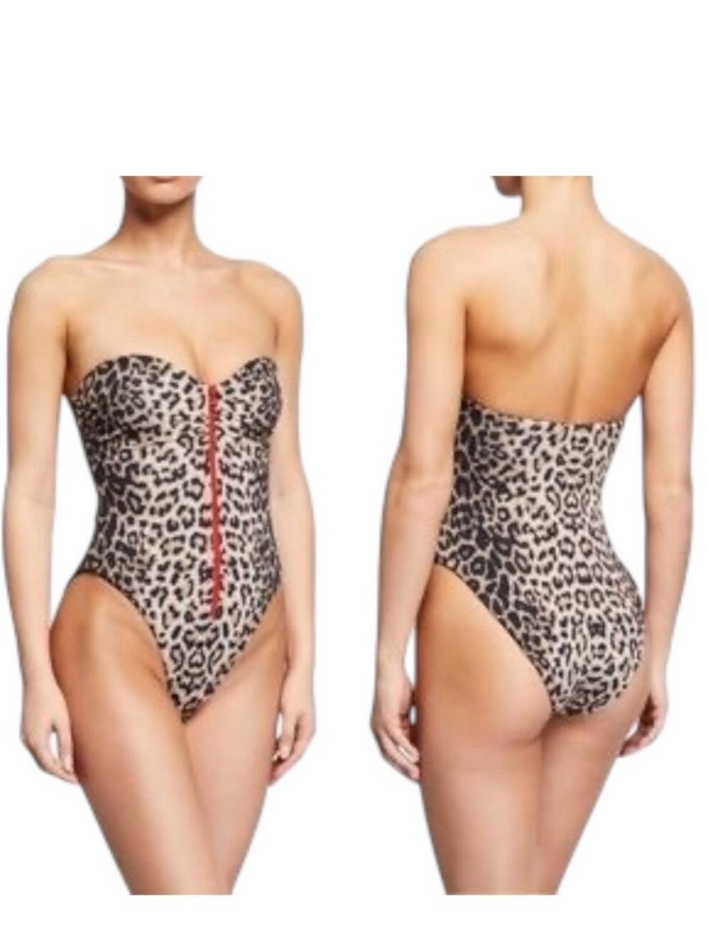 NWT Veronica Beard Mari Leopard one Piece Removable StrapSwimsuit Womens XS
